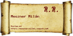 Meszner Milán névjegykártya