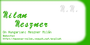 milan meszner business card